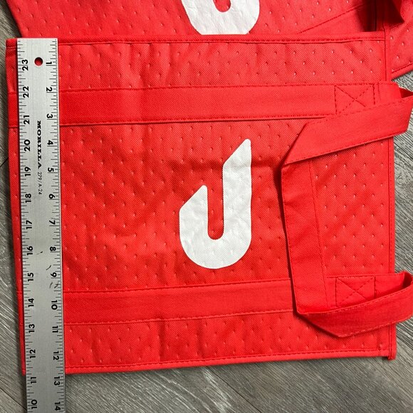 Food Insulated Red Thermal Tote Reusable w/ Zipper Food Delivery Shopping Bag - Picture 9 of 9